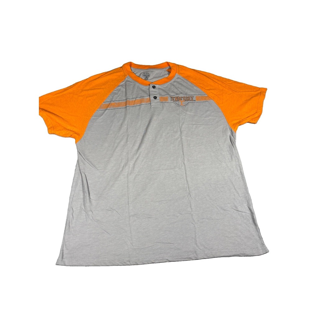 Rivalry Threads Tennessee Volunteers Button Henley T-Shirt Mens 2XL Gray Orange